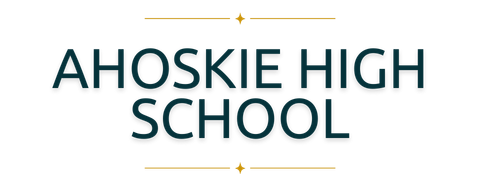 The image displays the name of a school, Ahoskie High School, in bold letters.